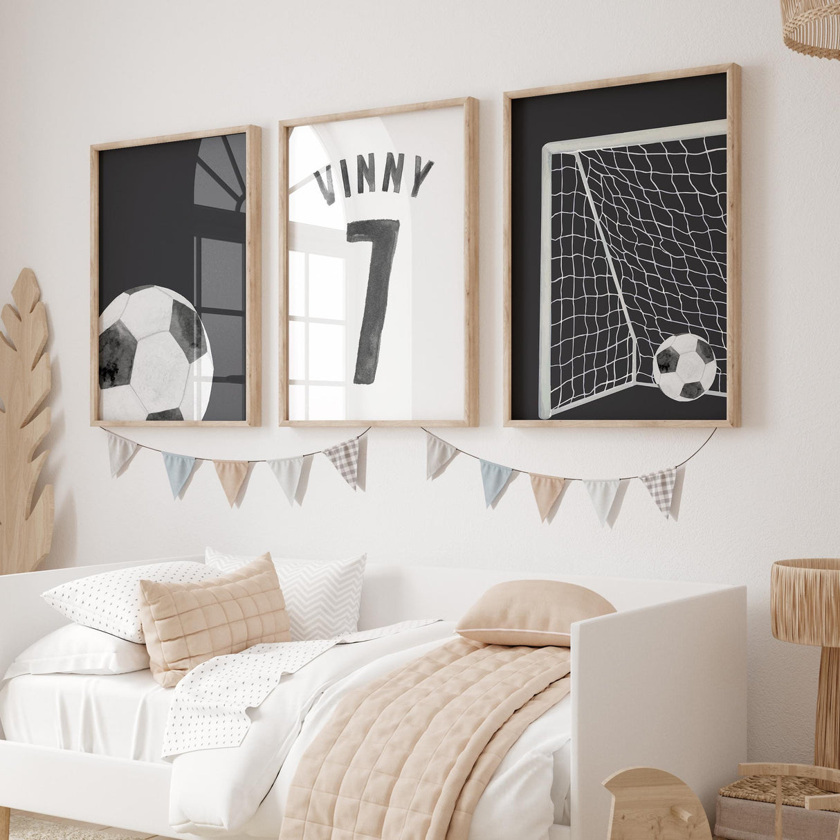 Soccer wall art color theme options