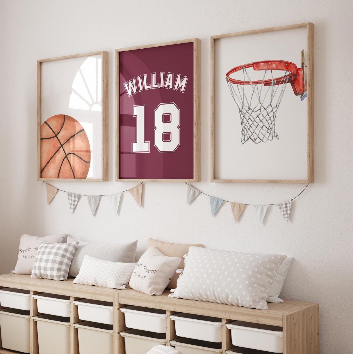 Basketball print in faded navy jersey color