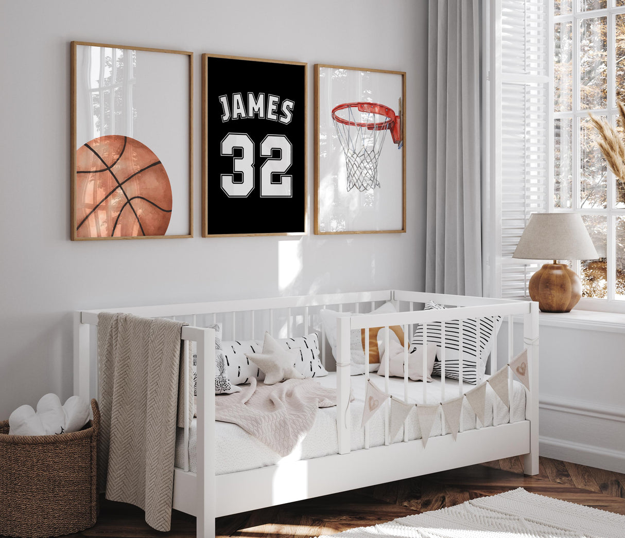Basketball hoop print detail