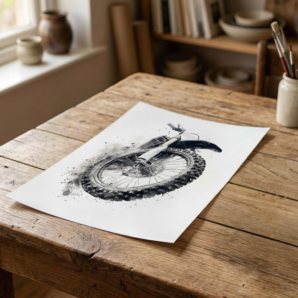 Dirt Bike Prints with Custom Name & Number – Watercolor Set of 3 — view 5