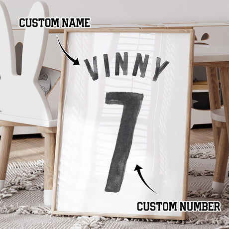 Soccer print set in faded navy