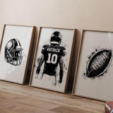 Personalized football jersey print with child's name