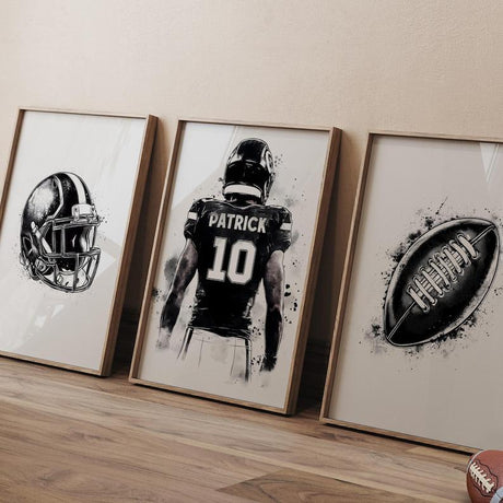Personalized football jersey print with child's name