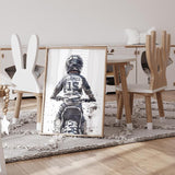 Dirt Bike Prints with Custom Name & Number – Watercolor Set of 3 — view 10