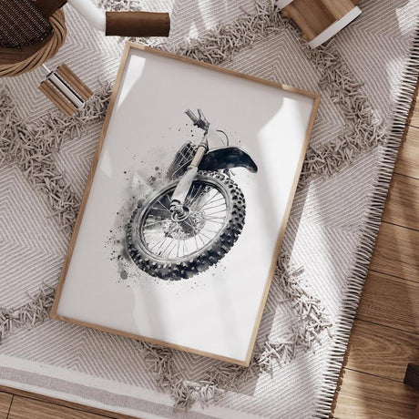 Dirt Bike Prints with Custom Name & Number – Watercolor Set of 3 — view 9