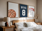 Set of 3 basketball prints with personalized jersey