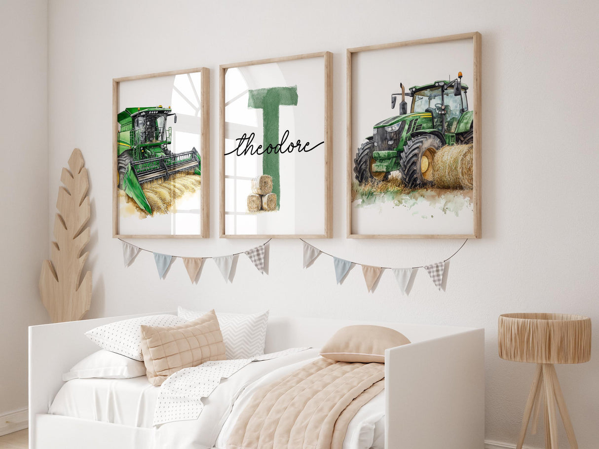 Farm wall art gift for tractor loving kids