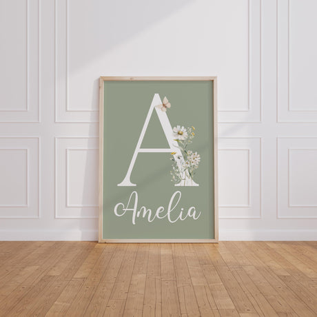 Daisy Floral Nursery Prints – Custom Name, Set of 3 — view 11