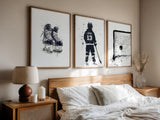 Hockey poster set for kids with custom name and number, build your own set