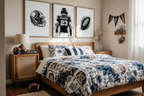 Football print set for kids rooms with custom name and number