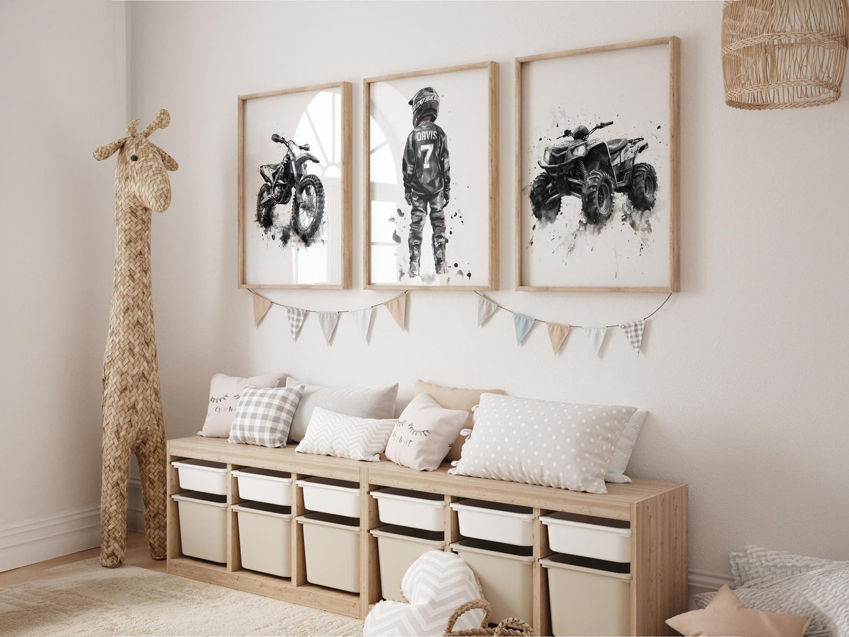 ATV & Dirt Bike Prints – Custom Names & Numbers, Set of 3 — view 2
