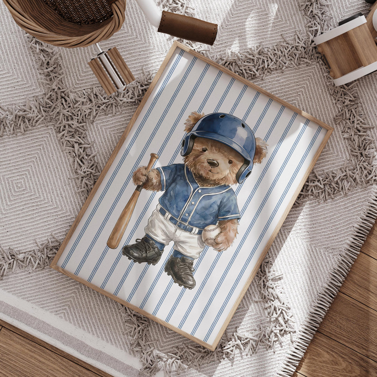 Baseball Bear Nursery Prints – Custom Name, Set of 3 — view 5