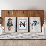 Americana Teddy Bear & Monster Truck Prints – Custom Name, Set of 3 — view 6