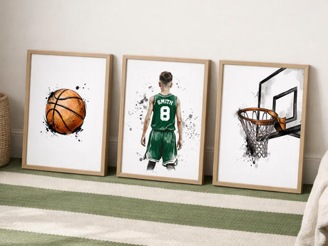 Basketball print set in navy jersey color