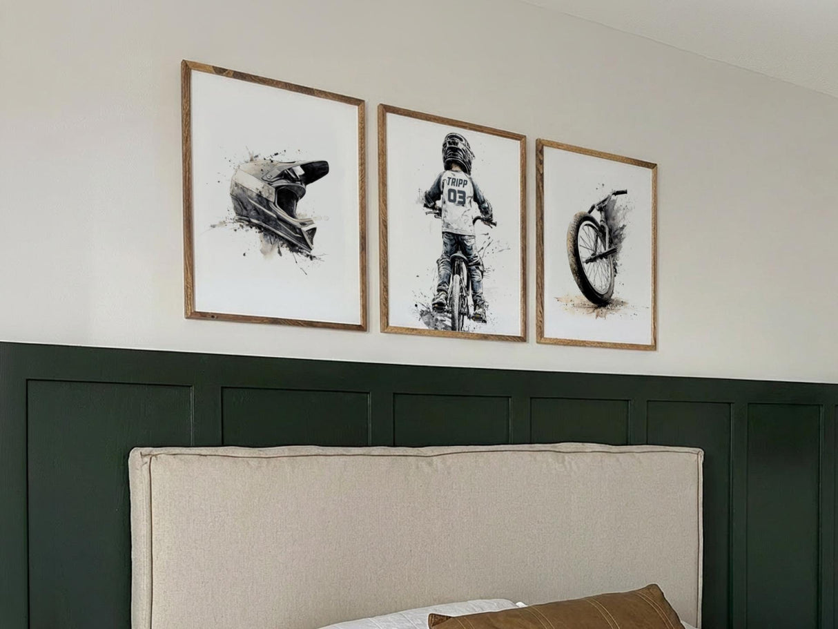 BMX Rider Prints with Custom Name & Number – Set of 3 — view 2