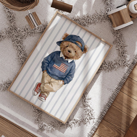 Americana Teddy Bear & Monster Truck Prints – Custom Name, Set of 3 — view 9