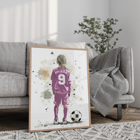 Soccer Girl Prints – Custom Name & Number, Watercolor Set of 3 — view 9