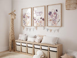 Purple Wildflower Nursery Prints – Custom Name, Set of 3 — view 8