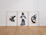 BMX Rider Prints with Custom Name & Number – Set of 3