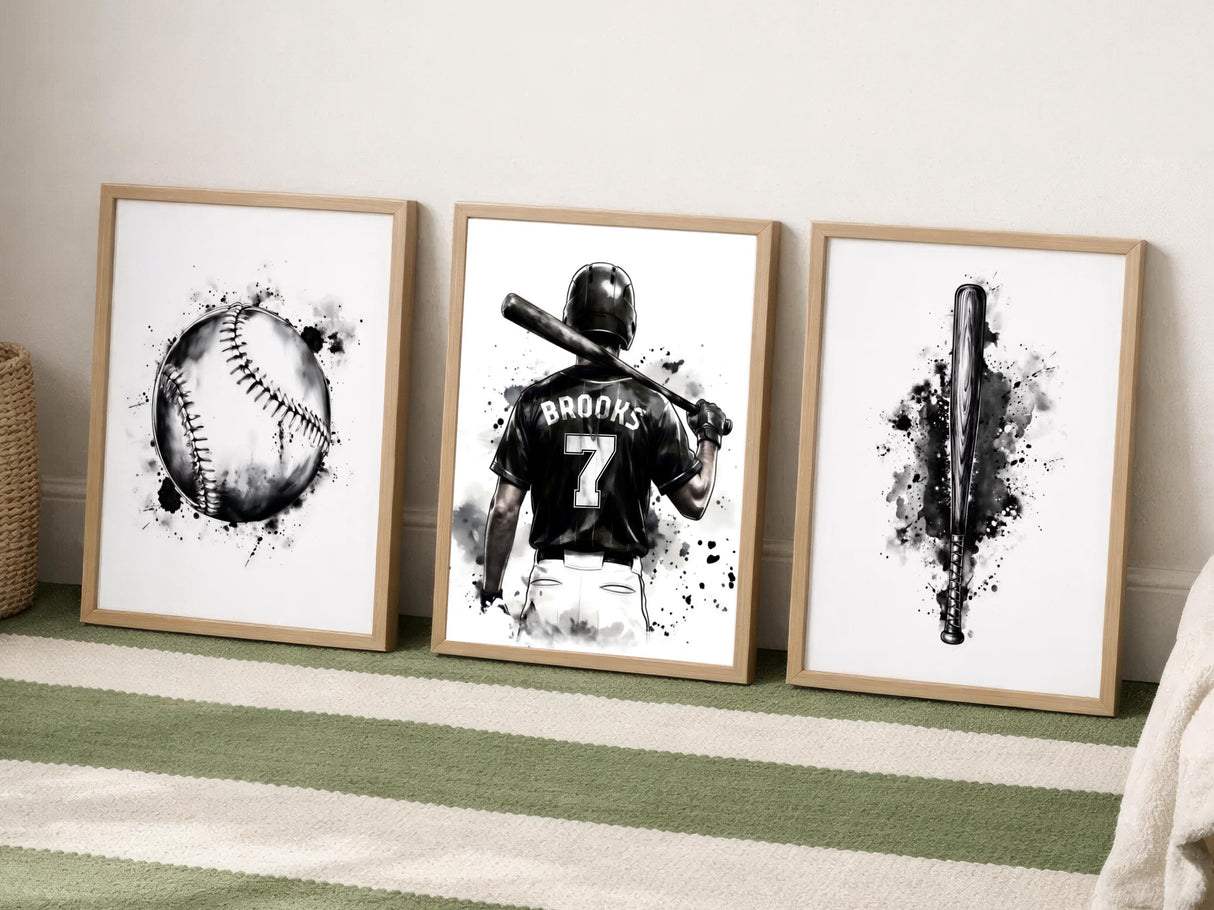 Baseball art set gift for young players