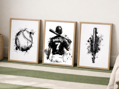 Baseball art set gift for young players