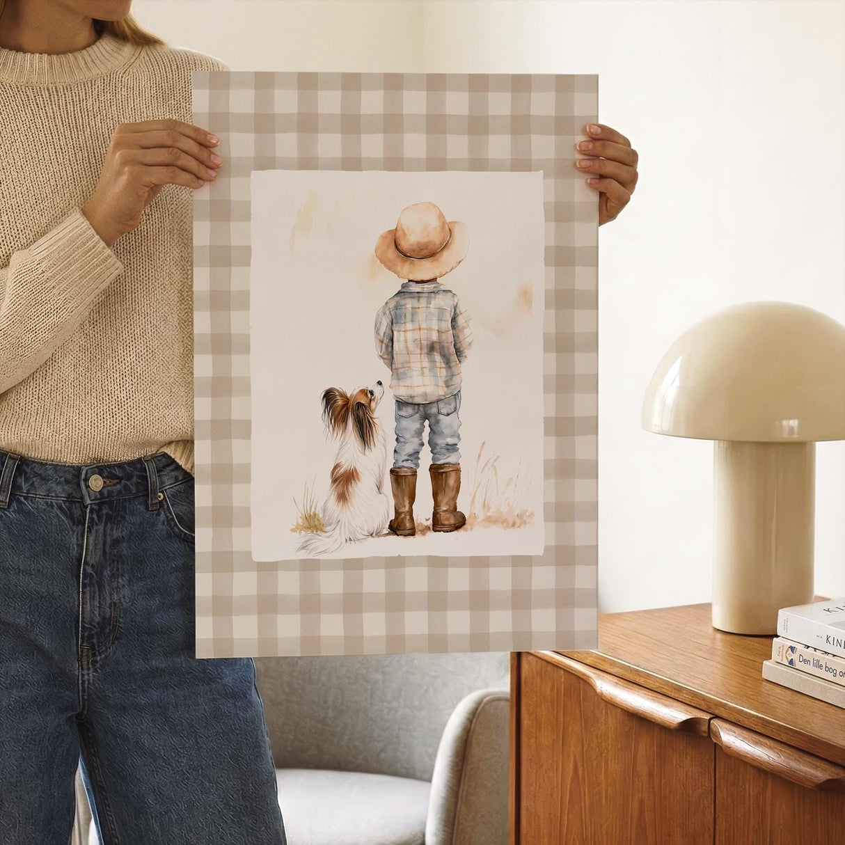 Farm Nursery Prints – Boy, Dog & Tractor, Custom Name Set of 3 — view 5