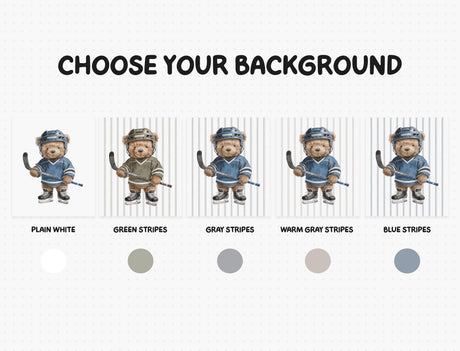 Blue and olive green bear color options