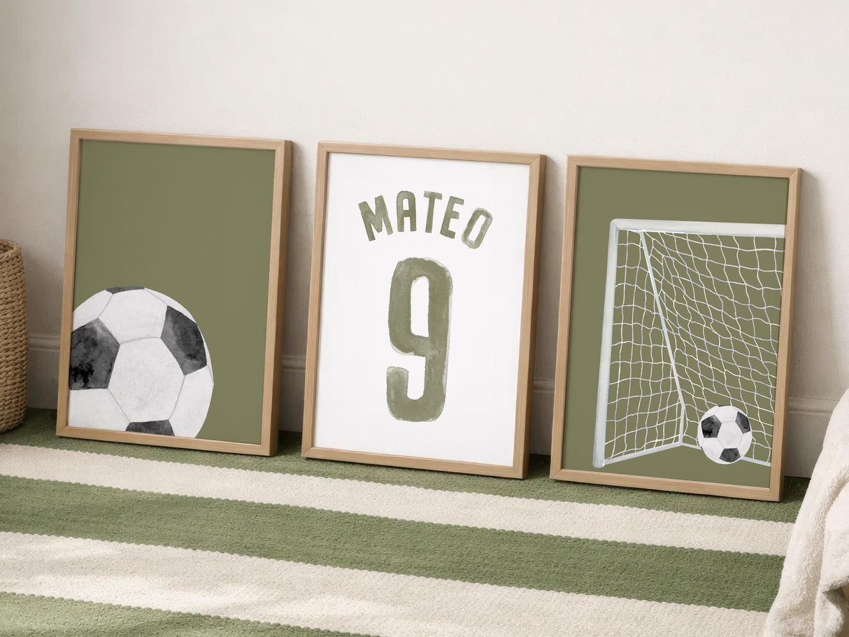 Soccer ball watercolor print