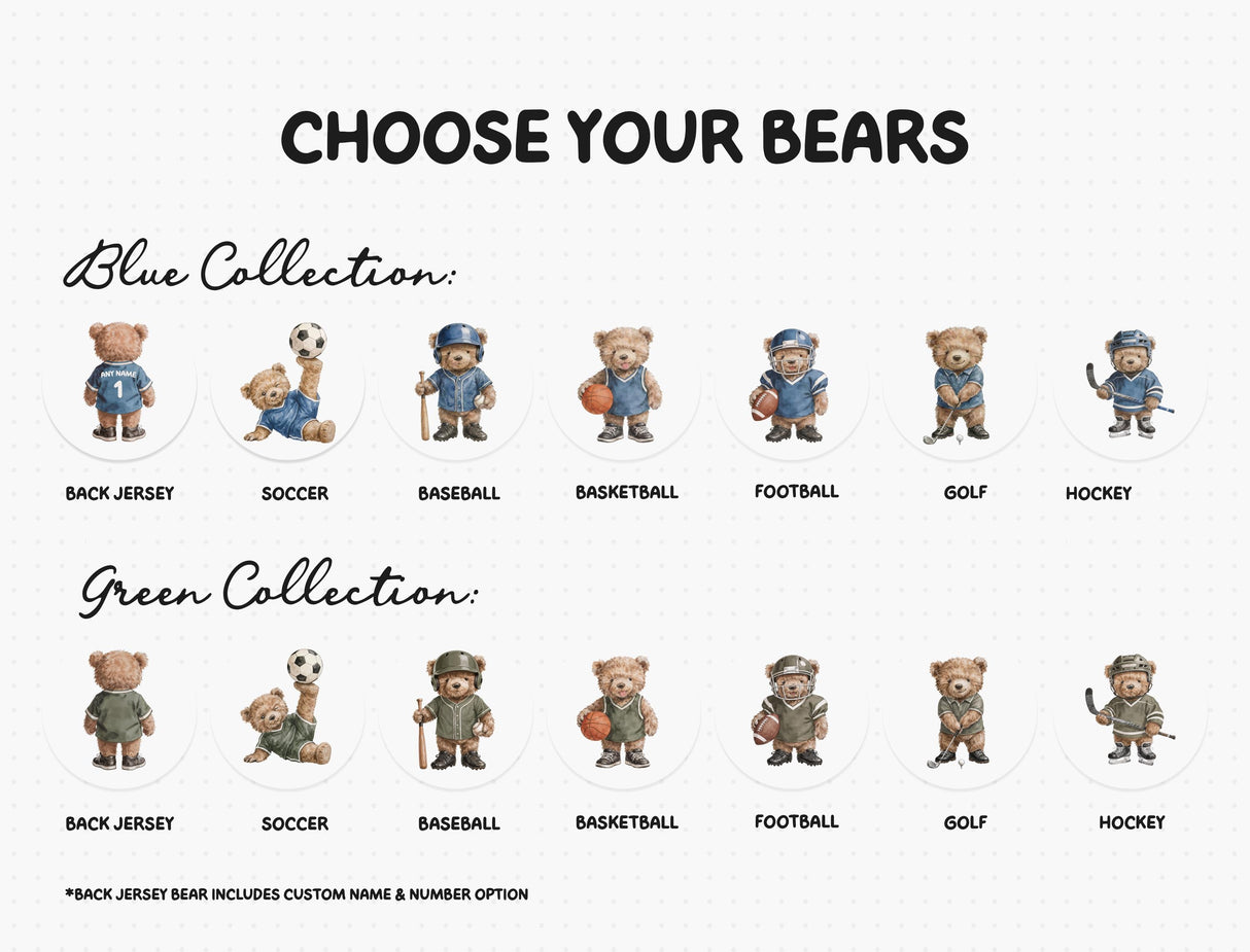 Back jersey bear personalized with name and number