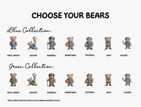 Back jersey bear personalized with name and number