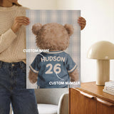 Sports bears prints: basketball, soccer, baseball, hockey