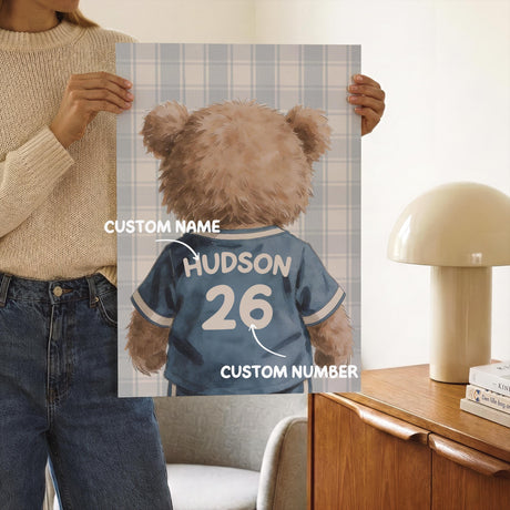 Sports bears prints: basketball, soccer, baseball, hockey