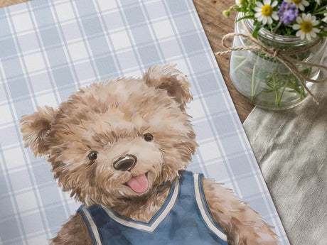 Hockey teddy bear print detail