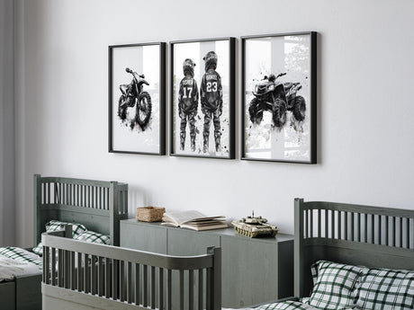 ATV & Dirt Bike Prints – Custom Names & Numbers, Set of 3