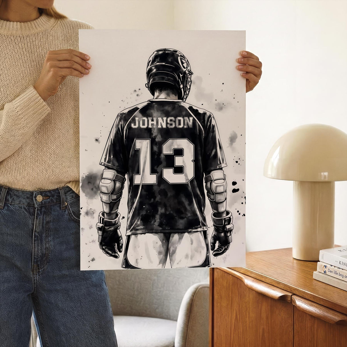 Girl lacrosse player print option