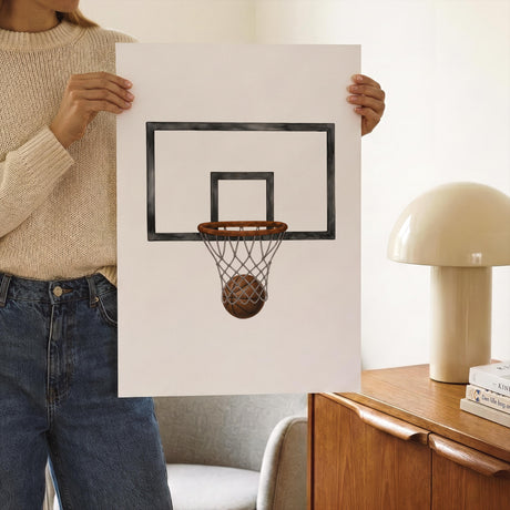 Basketball vintage watercolor print