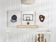 Vintage sports print set for boys, choose any 3 of 12 designs