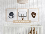 Vintage sports print set for boys, choose any 3 of 12 designs