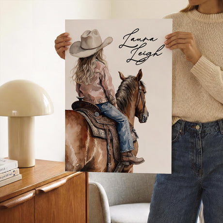 Cowboy Nursery Prints with Custom Name – Watercolor Set of 3 — view 5