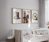 Cowboy Nursery Prints with Custom Name – Watercolor Set of 3 — view 7