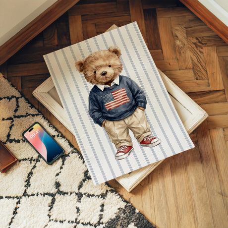 Americana Teddy Bear & Monster Truck Prints – Custom Name, Set of 3 — view 3