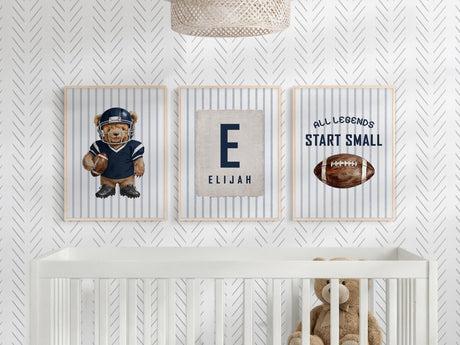 Football Nursery Prints – Custom Name, Set of 3 — view 3