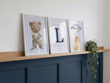 Golf Nursery Prints – Custom Initial, Set of 3 in Green or Blue