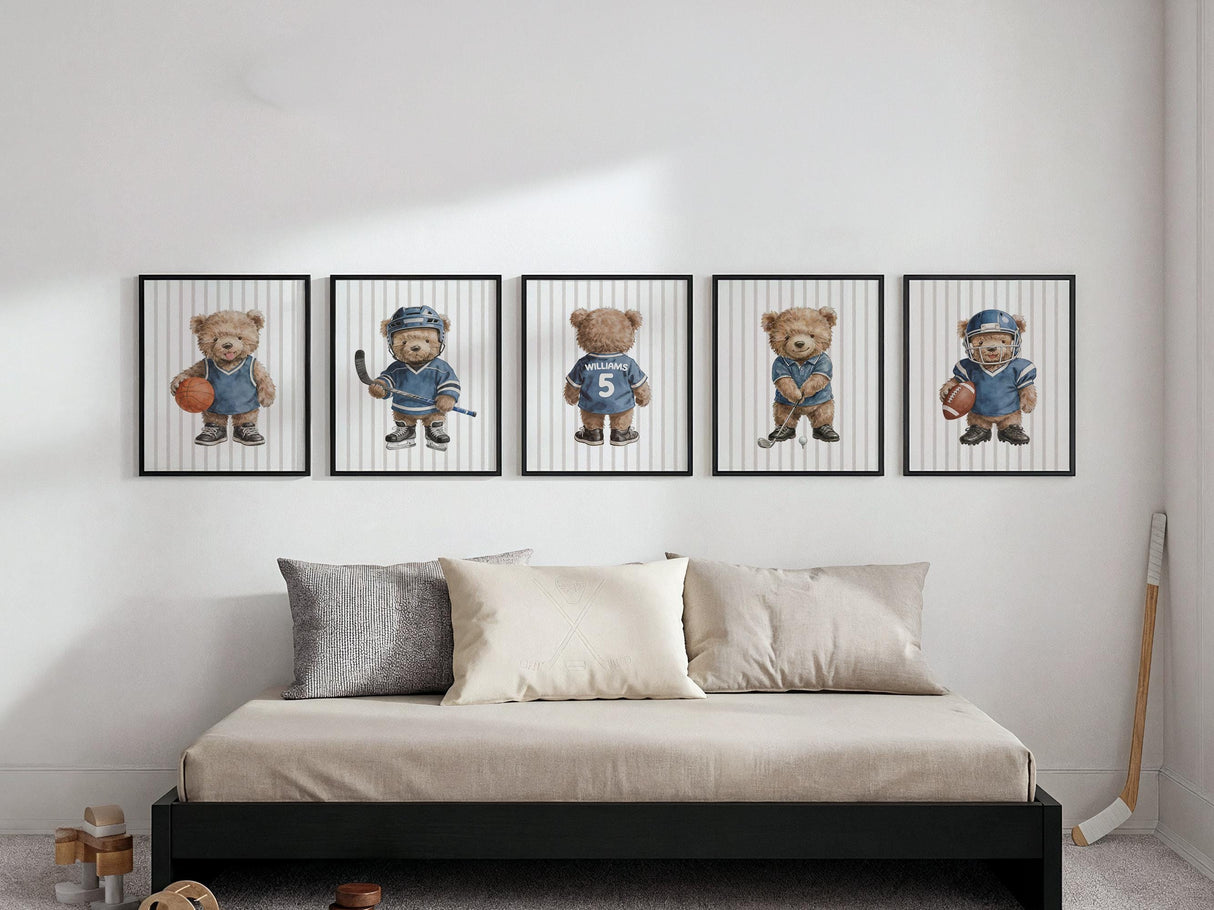 Hockey bear print detail