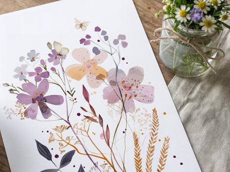 Purple Wildflower Nursery Prints – Custom Name, Set of 3 — view 5