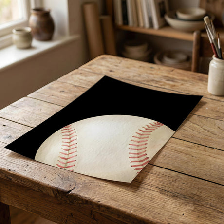 Baseball nursery art with jersey number print