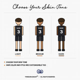 Basketball print set skin tone options