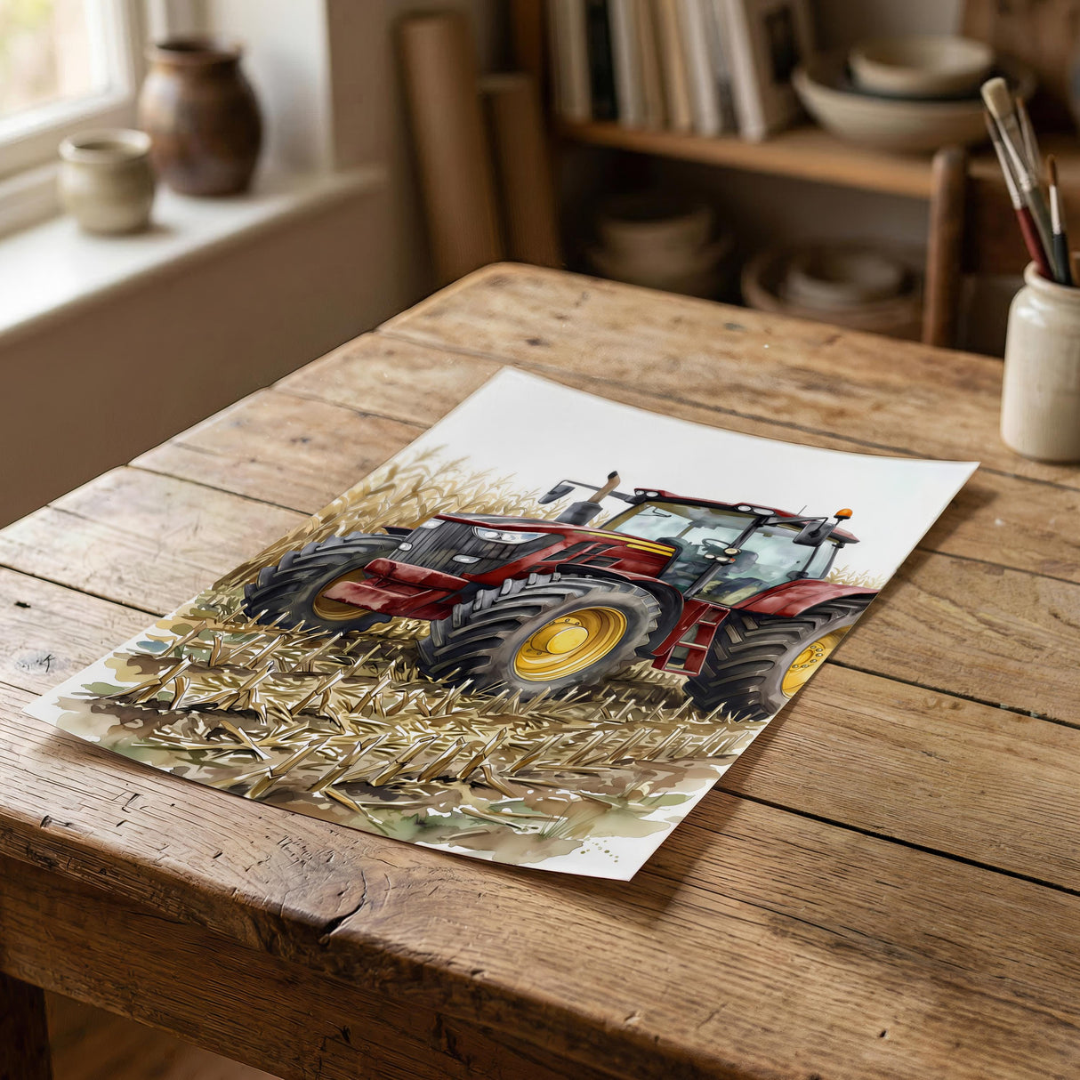 Corn crop tractor print variant