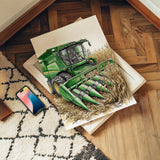 Blue tractor print for farm themed boys room