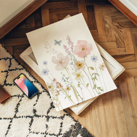 Wildflower print set size options